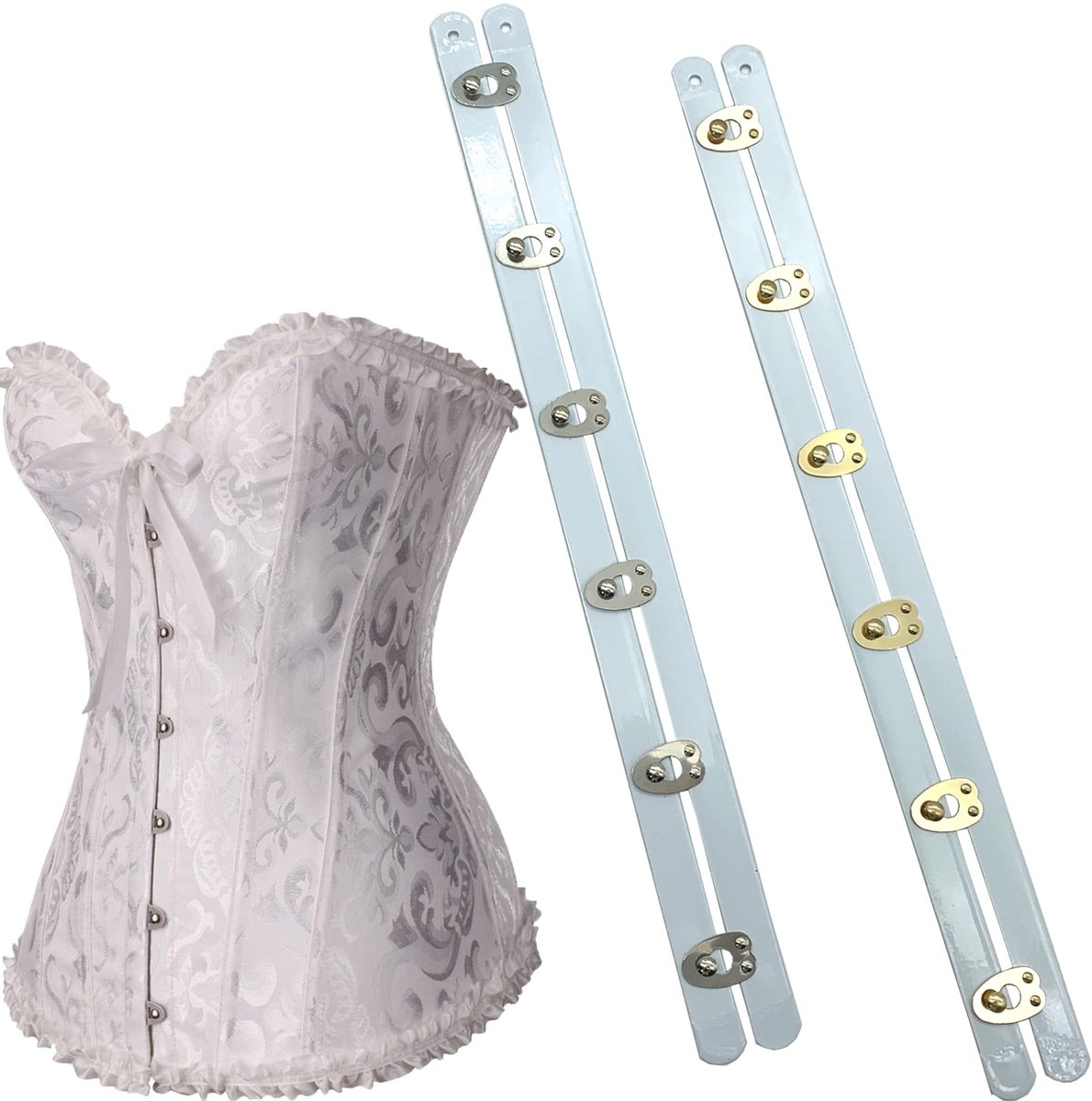 Dailygoods- Korsetknopen Set van 2 - Metalen Knopen - Duurzaam Materiaal - Voor Corsetten/Jurken - 30 cm - Vormbaar Gebruik - Corset