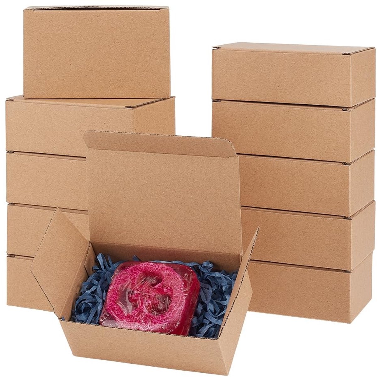 Dailygoods- Geschenkdozen 30 stuks - Verzenddozen klein - Verzenddozen bruin - Verzenddozen karton - Opbergdozen - Afmeting 12,6 x 8,1 x 4,7 cm