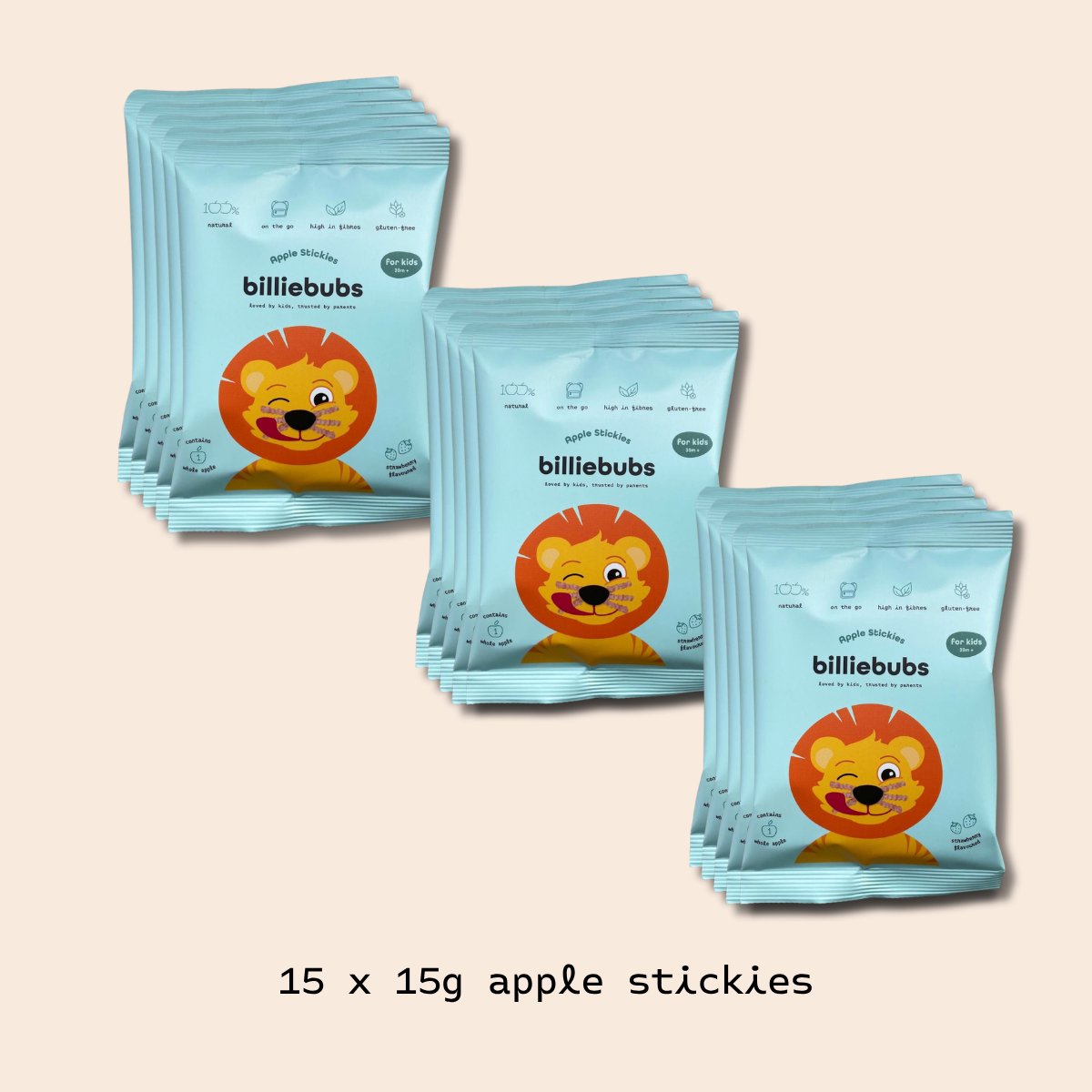 Billiebubs - snacks - apple stickies - vanaf 30 maanden