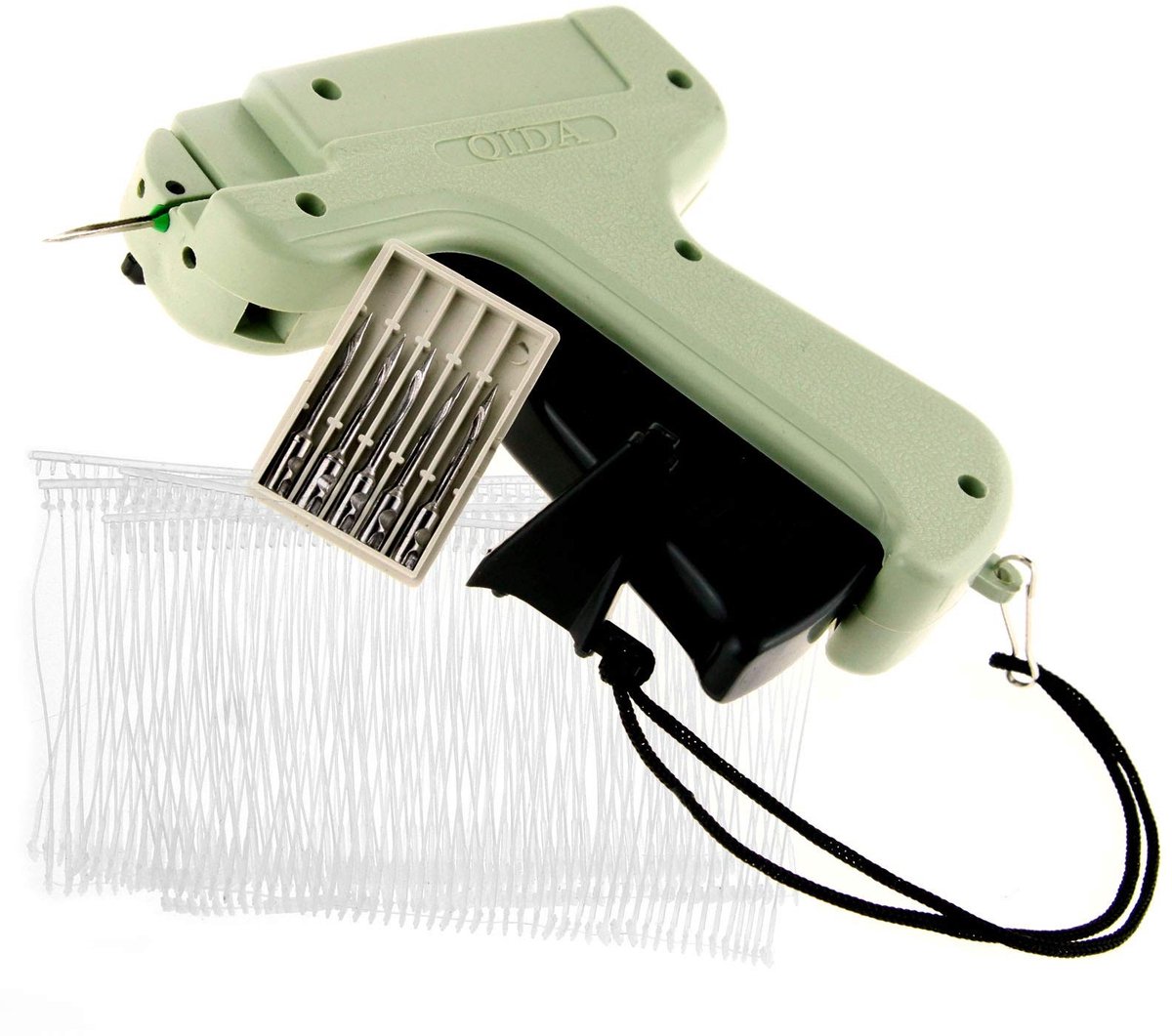 Dailygoods- Labelgun met 5 Stalen Naalden - 1000 Label Bars - Polypropyleen Bevestigingen - Ideaal voor Kleding/Sokken/Hoeden - Beschermende Case - Etikettenpistool