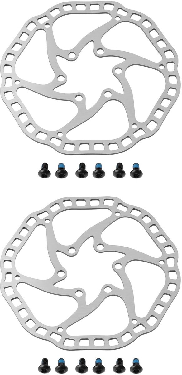 Dailygoods- Schijfrem Rotor 140mm - Lichtgewicht Staal - Zes-gat Montage - Compatibel met Mountainbikes/Racefietsen - Set van 2 - Slijtagebestendig