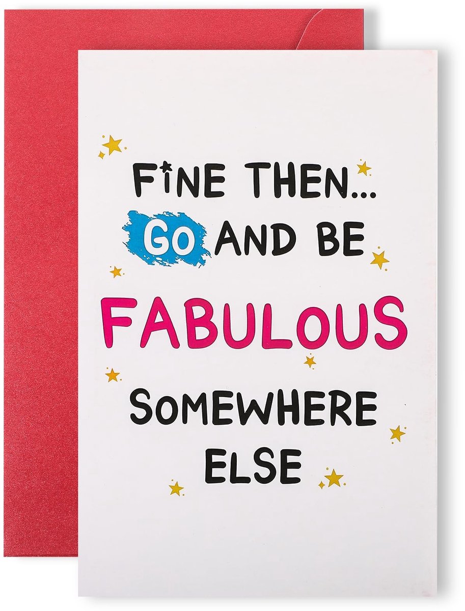 Dailygoods- Afscheidskaart Grappig Ontwerp - Afscheidskaart voor Collega - Wenskaarten Set - Humoristische Wenskaarten - Succeskaart - 2 Stuks 21,4 × 13,8 cm - Wenskaart