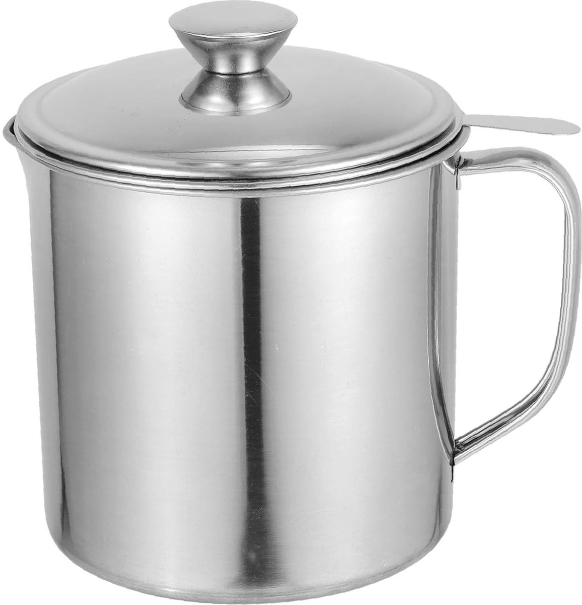 Dailygoods- Vetreservoir met zeef - Roestvrij Stalen Olieopslagcontainer - Stofdicht - Antislip Basis - Lichte Handgreep - Gemakkelijk te Reinigen - Oliecontainer