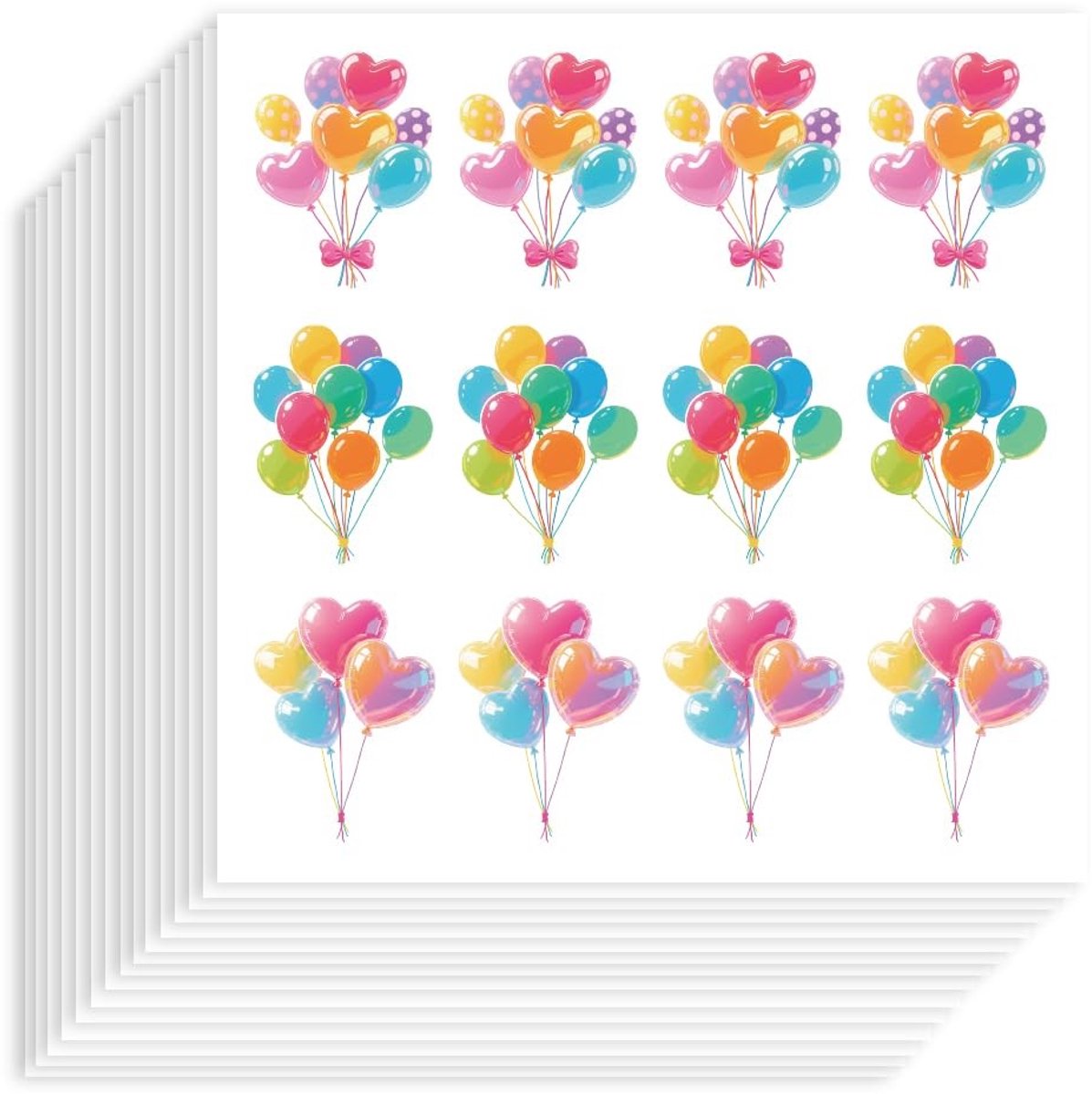Dailygoods- Ballonstickers 240 Stuks - Zelfklevende Papieren Stickers - Waterdichte Liefdesballonnen - Decoratieve Stickers - Plakboek/Kalender Decor - Decoratiestickers