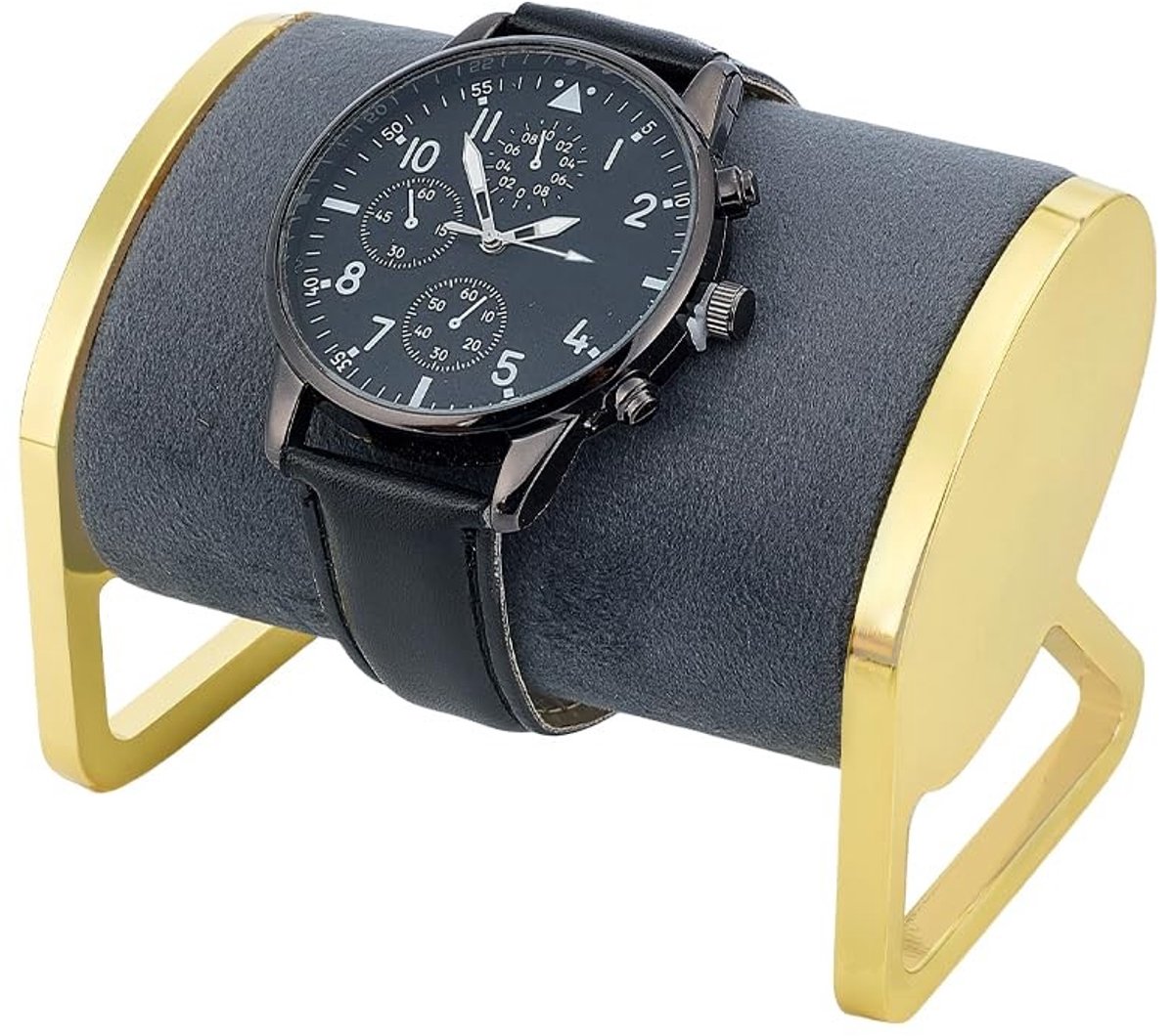 Dailygoods- Sieradenstandaard Zwart Fluweel - Sieradenhouder voor Armbanden - Compact - Elegante Presentatie - 6 cm Breed - 8,5 cm Lang - 7 cm Hoog