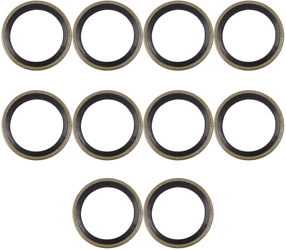 Dailygoods- Afdichtingen Set van 10 - Motorolieafvoer - Crush Sluitring - Vlak Gelijmd - M16 - Hoogwaardige Kwaliteit