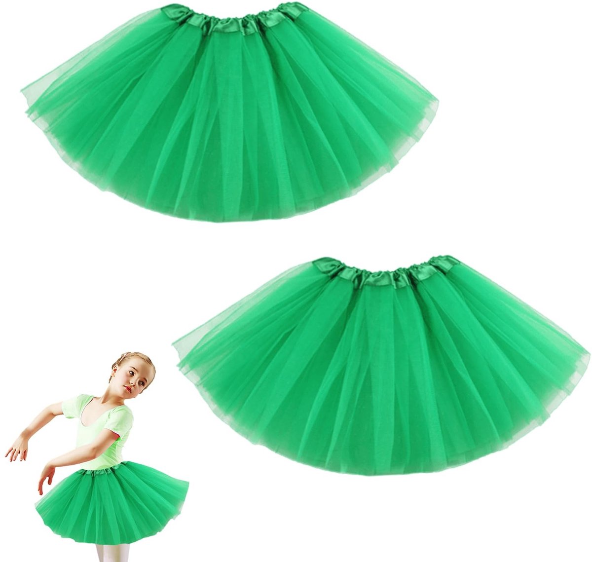 Dailygoods- Tutu - 2 Stuks - Tule Rok - Minirok voor Kostuumfeesten - Retro Jaren 80 - Verjaardagscadeaus - Geschikt voor Carnaval - Tulerok