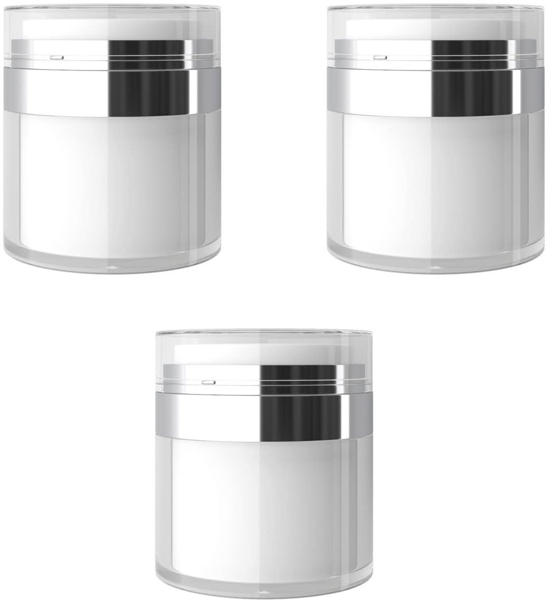 Dailygoods- Cosmetische Potten 3 Stuks - Pomp Dispenser - Acryl Container - Reizen/Thuis - Slijtvast - Voorkomt Lekkage - Crèmecontainers