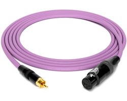 enoaudio Mogami 2534 Quad Professional Studio Cable | Neutrik Gold XLR female - RCA RCA-RCA | HiFi, purple, 3m