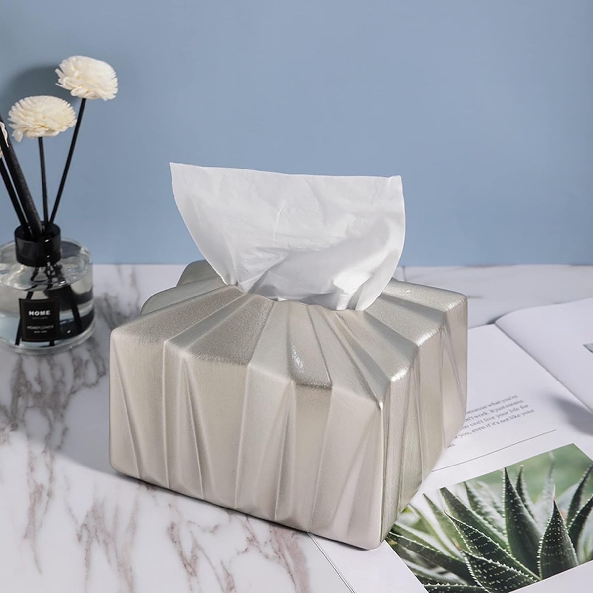 Tissue Box Cover Stijlvolle Keramiek Tissue Box Houder Vierkante Servet Houder Pompen Papier Case Dispenser Facial Tissue Holder Tissue Box Holder (Kleur: A) — cadeau in Wonen & Interieur - foto 2