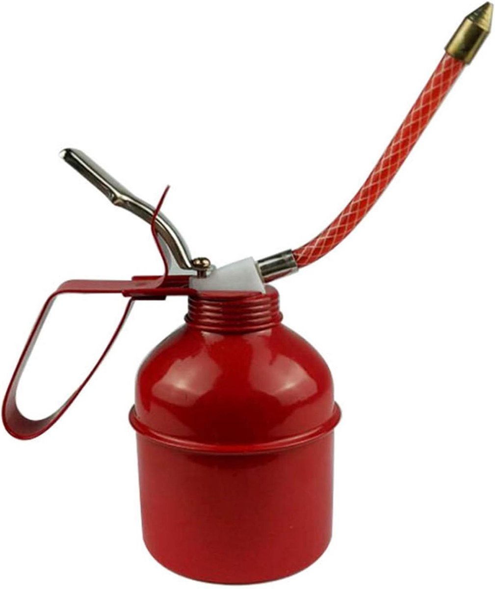 Oliekanpomp - Handmatige pomp - Machineonderhoud - Flexibele slang - 400 ml - Rood