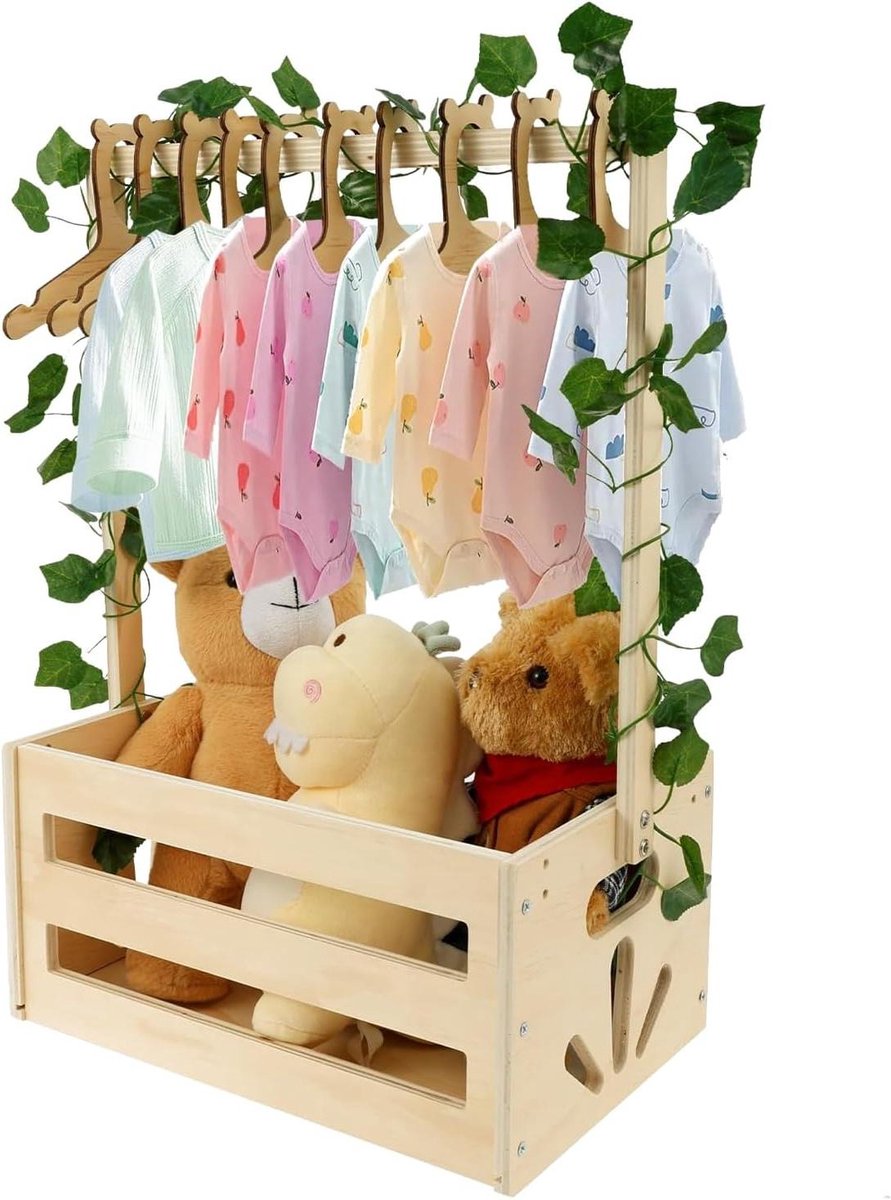 Baby Shower Box - Opbergmand Hout - Babykamer Organiseren - Eenvoudige Installatie - Ruim Ontwerp - Meerkleurig