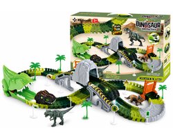 Dinosaurus Speelgoed Racebaan - Met Auto - 120 Onderdelen - Dino - Auto Speelgoed - Jongens Speelgoed - Autobaan - Speelgoed 3 Jaar - Speelgoed 4 Jaar - Speelgoed 5 Jaar - Kinderspeelgoed - Dinosaurus - Speelgoed Autos Jongens