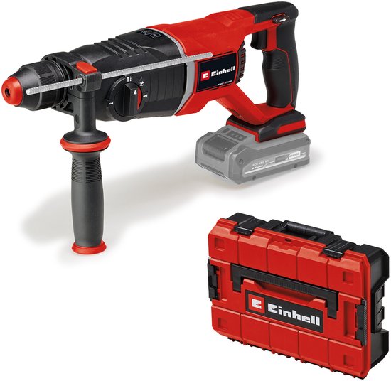 Einhell Professional Accu Boorhamer TP-HD 18/26 D Li BL Solo - Power X-Change - 18 V/Li-ion - 2,6 J - Pneumatisch slagwerk - SDS plus - 4-functies: boren/hamerboren/Beitelen met of zonder beitelslot - Incl. E-box - Excl. accu en lader