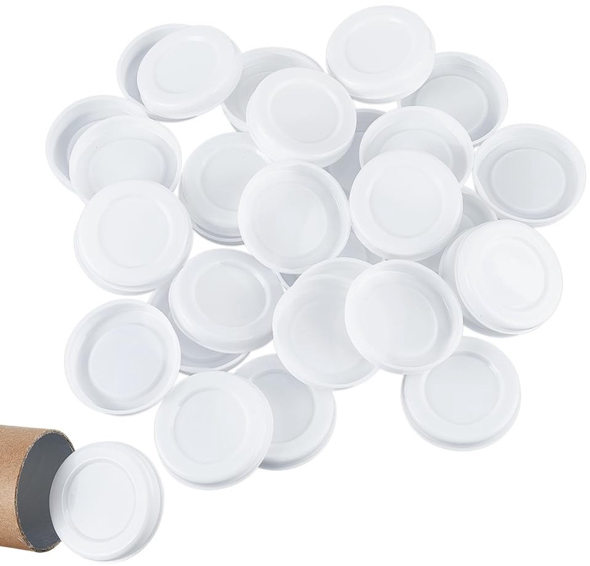 Dailygoods- Eindkappen 120 Stuks - Kunststof - Beschermend - Voor Verzendhulzen - Binnendiameter 6,3 cm - Witte Kleur - Voor Opslag en Verzending