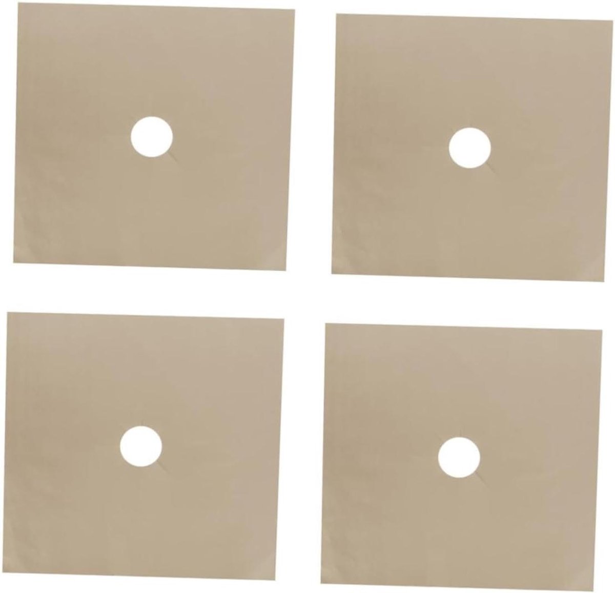 Fornuis Beschermers - Kookplaat Matten - Keuken Schoonhouden - Hittebestendig Teflon - 4 Stuks 27cm - Beige