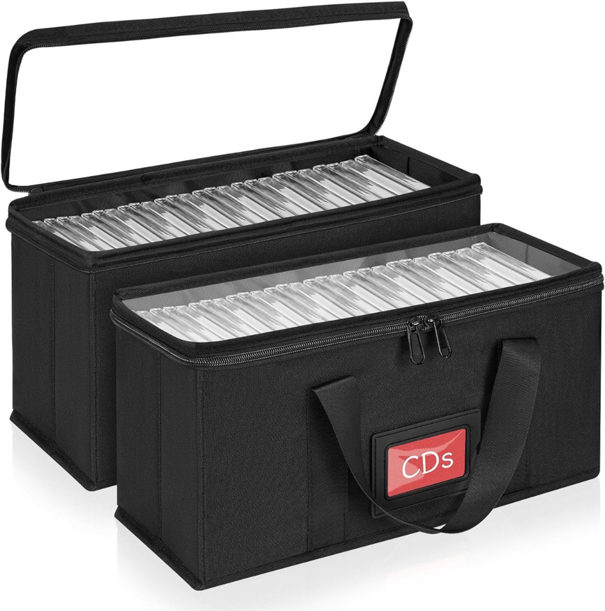 QUOVO® CD Opbergdoos - CD Opbergsysteem - CD Opbergmap - Zwart - 37cm x 20cm x 5cm