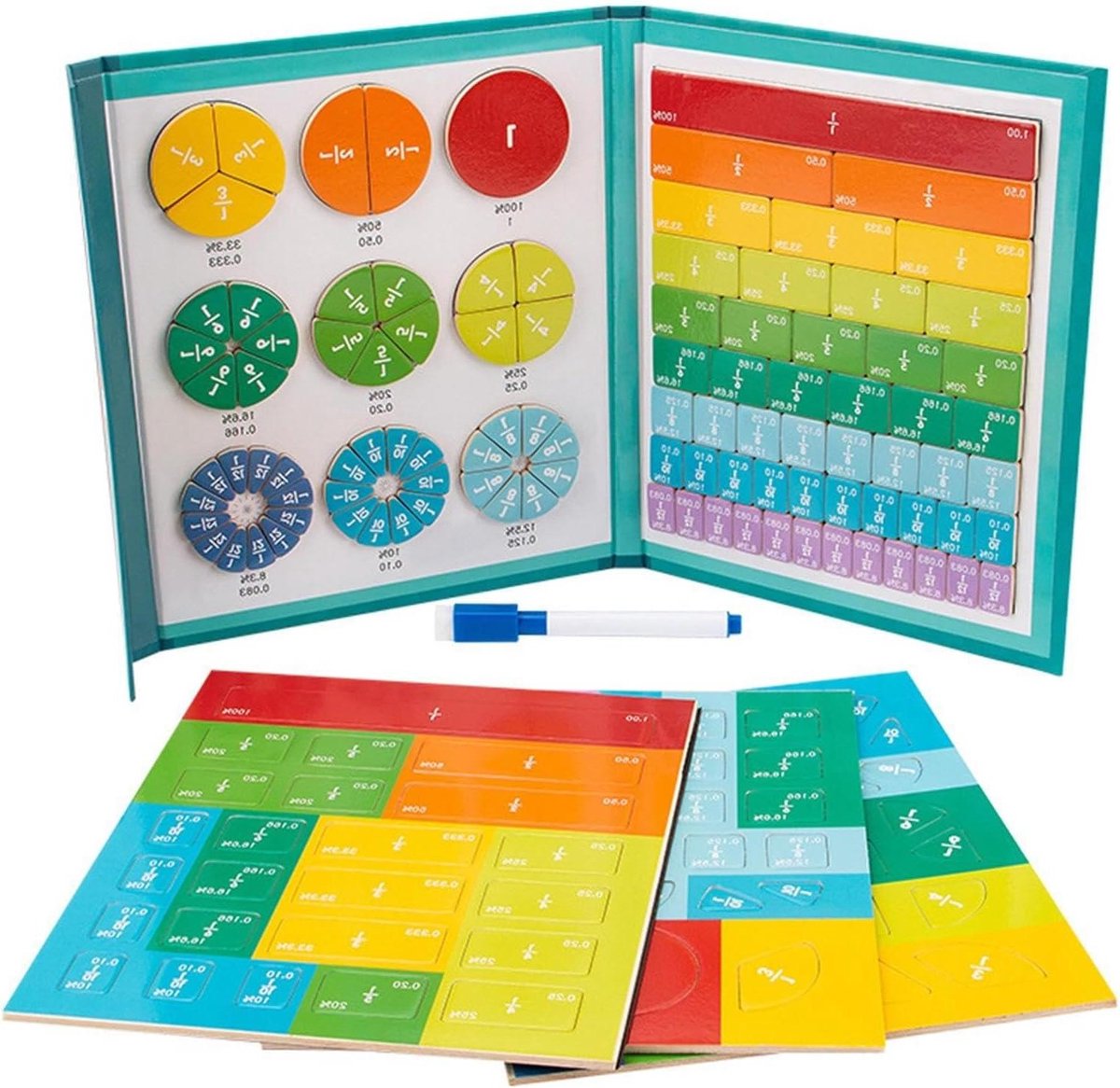 Breuken Leerboek - Magnetisch Puzzel - Wiskunde Leren - Interactief Hulpmiddel - 25 x 22 cm - Multicolor