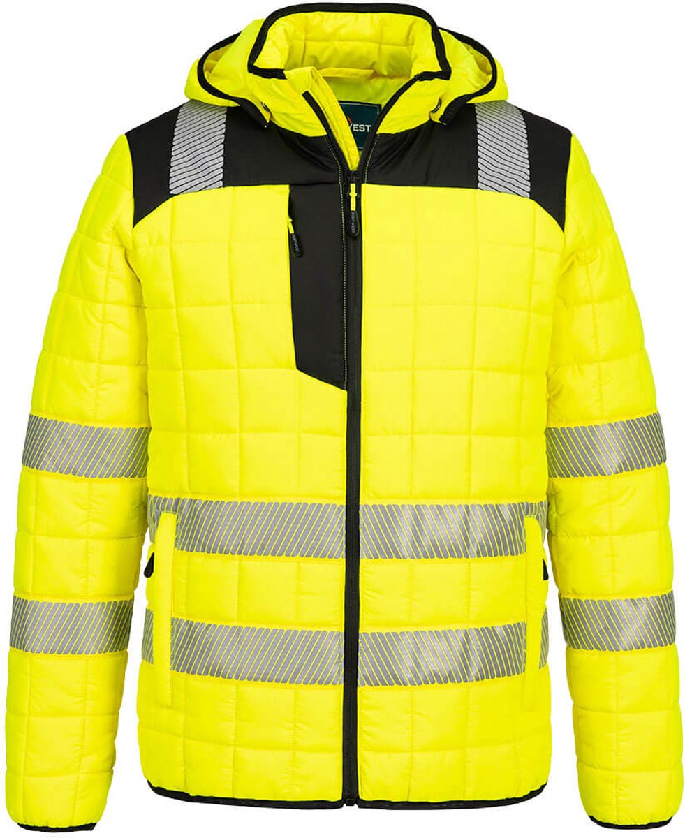 Portwest PW3 Hi-Vis Square Baffle Jack T165 Zwart