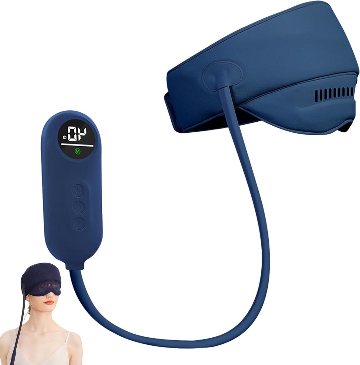 Hoofdmassager Helm - Hoofdmassage Apparaat - Ontspanning Hoofd - Met Warmte Functie - Verstelbaar - Blauw