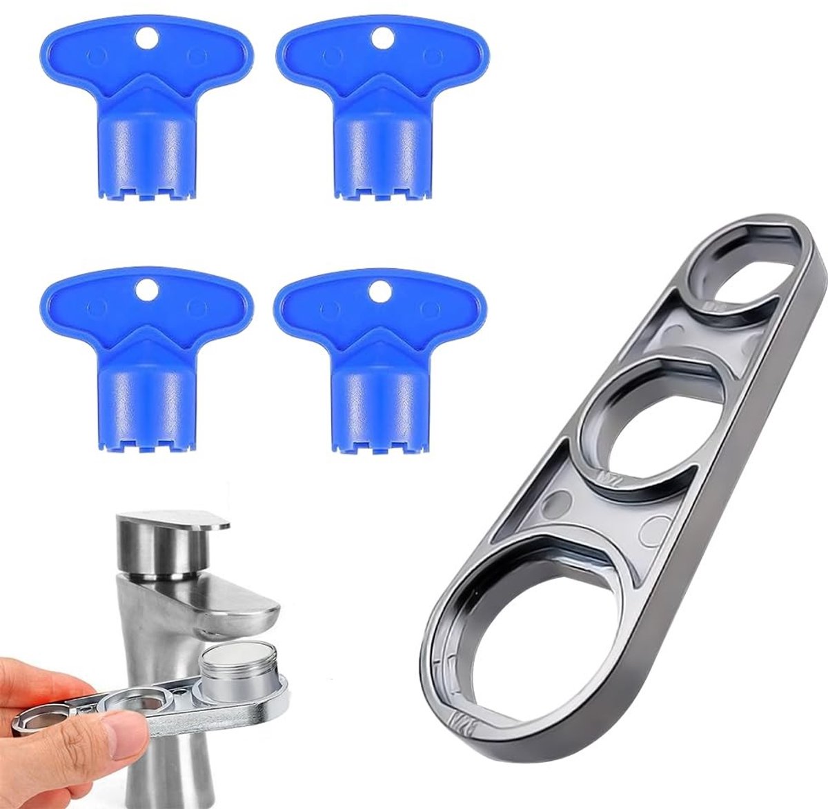 Dailygoods- Jetregulator Optimalisatie Waterstroom - Aerator - Kraansleutel - Mengnozzle - Zinklegering - Meerdere Maten - Kraanaccessoire