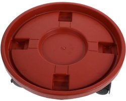 Bloempot Rolplatform - Verrijdbare Pot - Planten Verplaatsen - Met Soepele Wielen - 35.8 x 35.8 cm - Rood