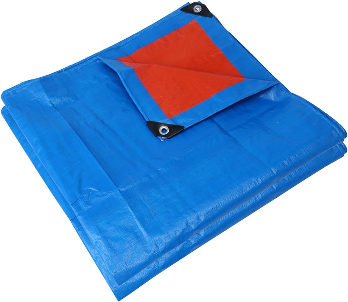 Kaszeil van 3 x 4 meter met knoopsgaten, waterdicht en UV-bestendig zeil, multifunctioneel beschermend polyethyleen zeil, verdikt waterdicht zeil, geschikt voor zwembaden, campings en terrassen.