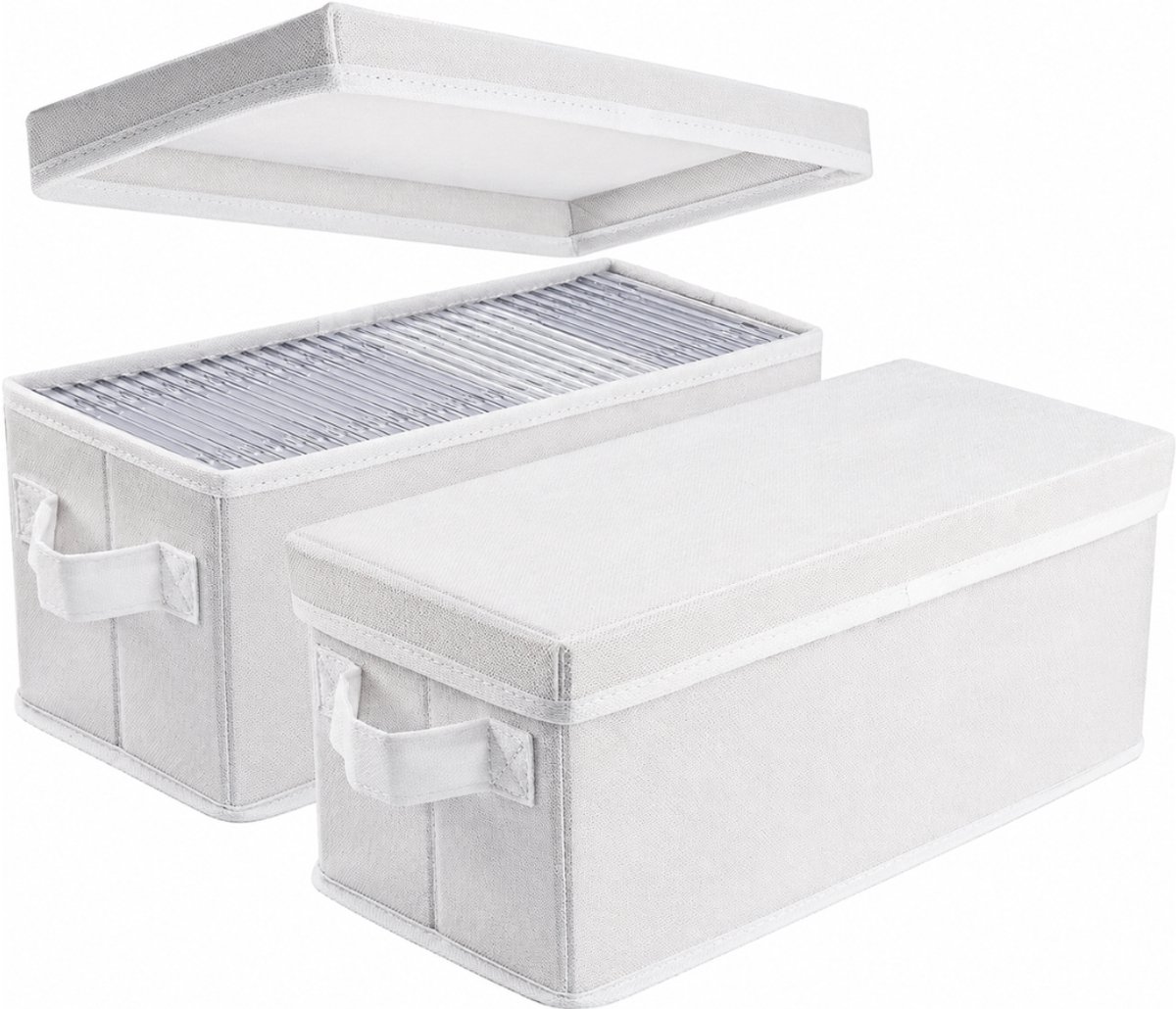 QUOVO® CD Opbergdoos - CD Opbergsysteem - CD Opbergmap - Wit - 34cm x 15cm x 14cm