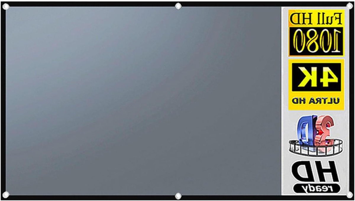 Projector Scherm - Projectiescherm Buiten - Films Kijken - Lichtbestendig Metaal - Optioneel 60-133 Inch - Wit