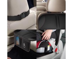 Autostoelbeschermer - Kinderzitje Beschermer - Auto Interieur - Antislip Achterkant - Universele Pasvorm - Zwart