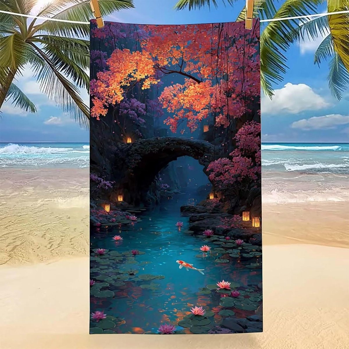 Strandlaken Microvezel - Grote Handdoek - Zon Vakantie - Zandvrij Sneldrogend - 100 x 200 