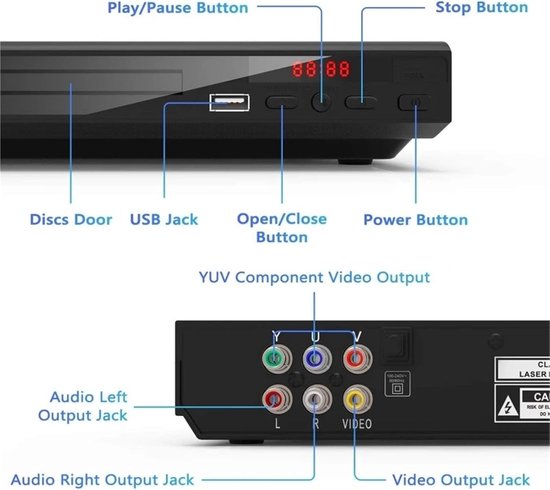 Dvd Speler - Cd-speler - Films Kijken - Surround Sound - 223 cm - Zwart — afbeelding 4