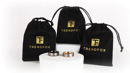 Wolfraam Ring Heren Zwart met Gehamerd Staal - Tungsten Ring - Zeer Zwaar - Ringen Mannen - Schoencadeautjes Sinterklaas Jongen - Cadeaus Mannen