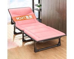 Kanduo opvouwbare bed Logeerbed met schuimmatras, opklapbed, eenpersoonsslaapbank, opklapbed, kampeerbed, opklapbed(Pink,190x68x30cm)