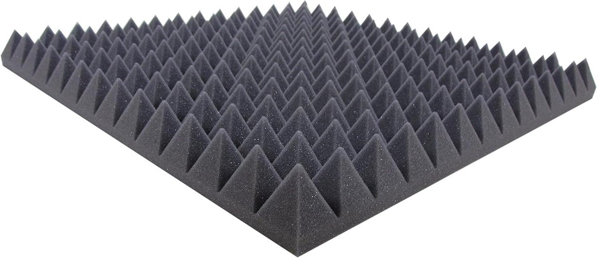 Akoestisch Schuim - Geluidsisolatie Schuim - Geluidsdemping Kamer - Vlamvertragend Gecertificeerd - 49 x 49 cm - Antraciet