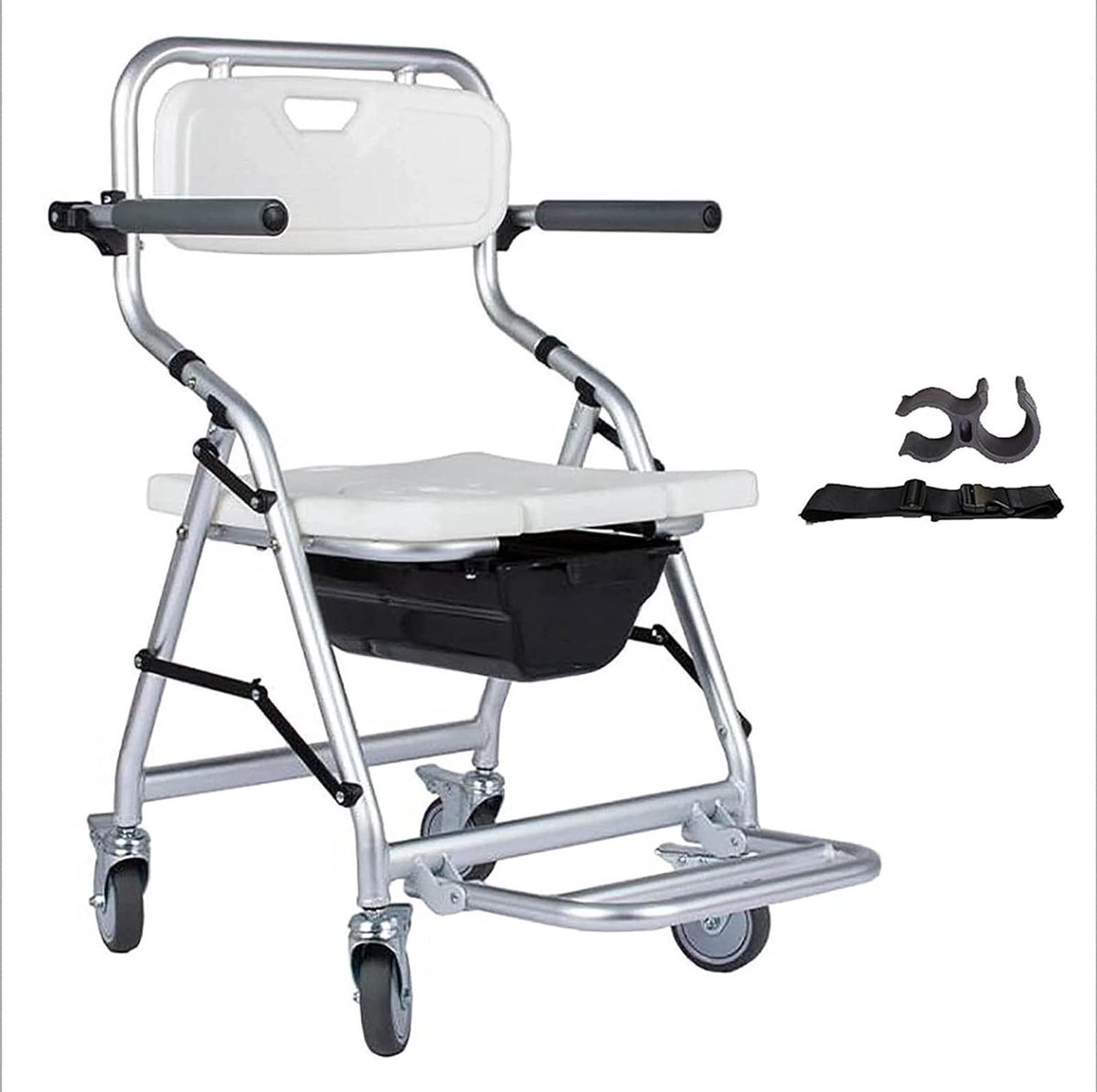 Opvouwbare Douchestoel - Douche Kruk - Veilige Verzorging - Met Remmen - 46 cm Zithoogte - Grijs