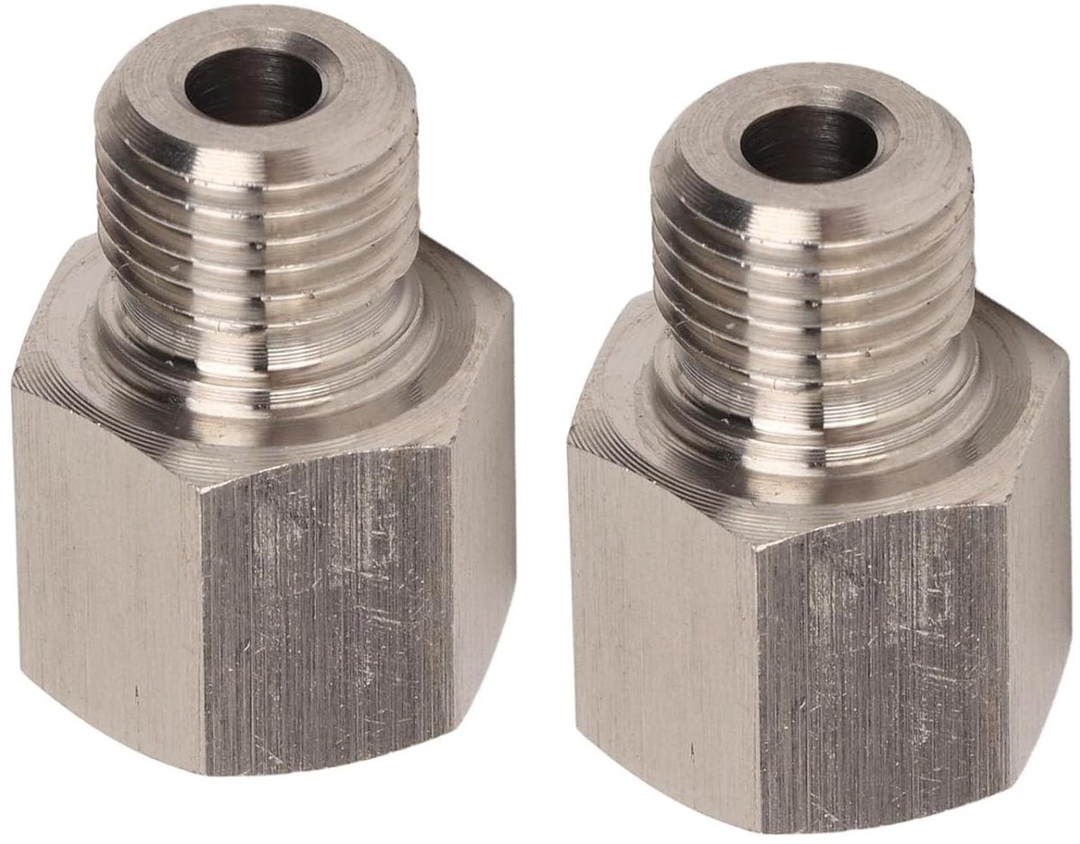 Oliedruksensor Adapter - Meter Zender - Voertuig Onderhoud - Roestvrij Staal - M10x1 Buitendraad - Zilverkleurig