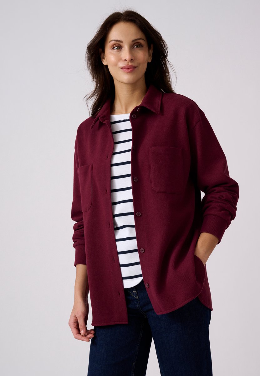 Damart - Overshirt van geribde tricot - Dames - Rood - XL