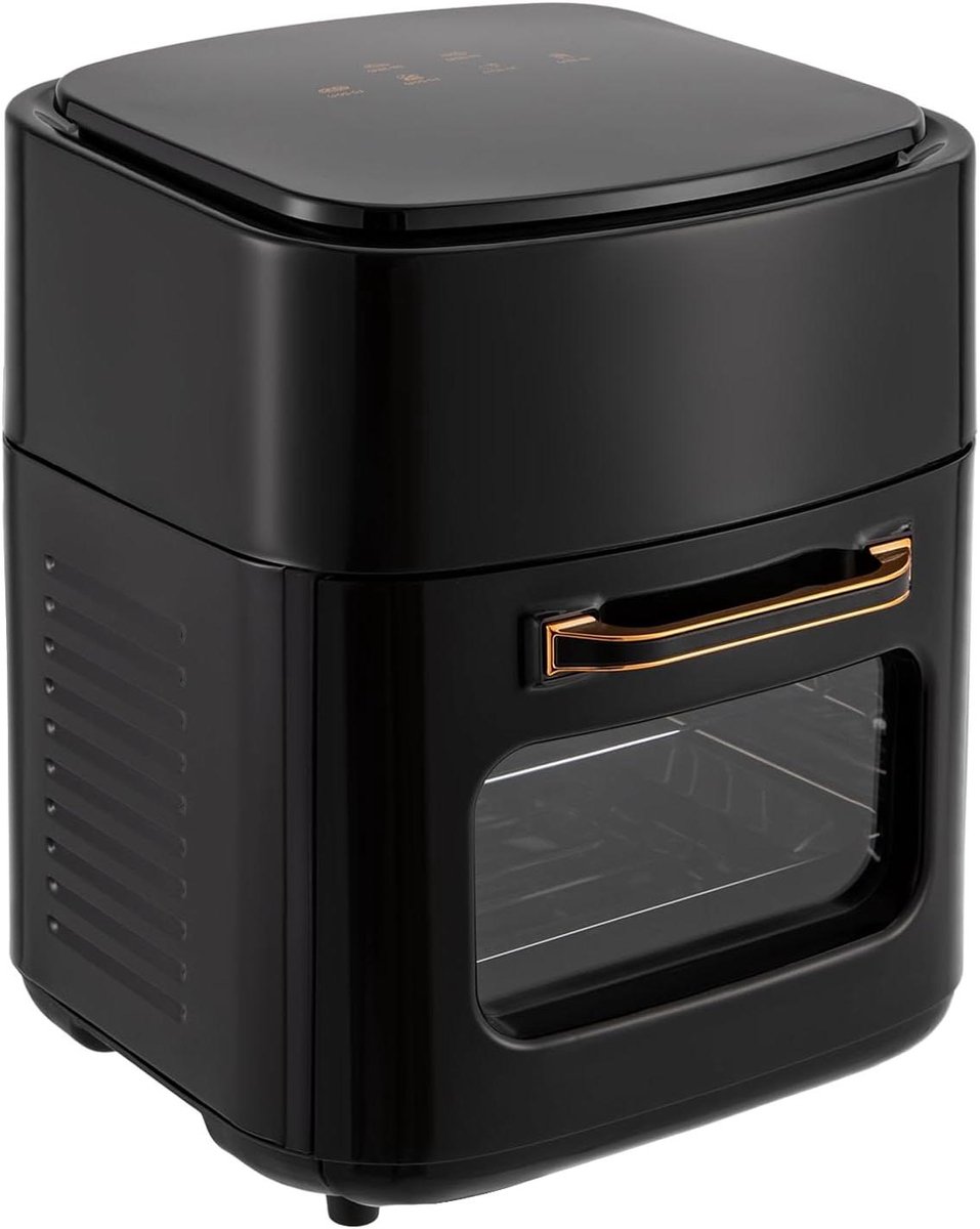Multifunctionele digitale heteluchtfriteuse, 1400 W airfryer, mini-oven met led-touchscreen, snelle luchtcirculatie, timer van 65 minuten, 80-200 °C, 15 l, XXL, automatische uitschakeling