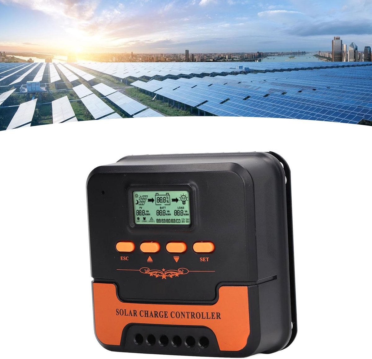 Solar Laadregelaar - MPPT Controller - Off-grid Energie - Dubbele Ventilator - 12V 24V Adaptief - Zilver