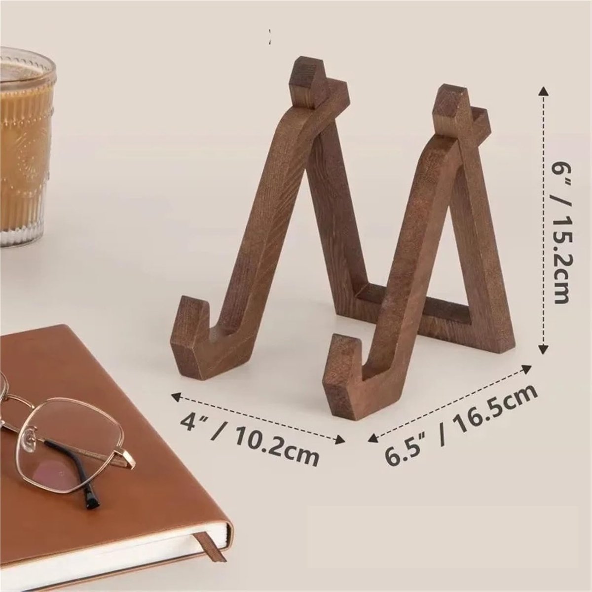 Kookboekhouder - Boeken Houder - 10.2x16.5x15.2cm - Multifunctionele Boekenstandaard - Kookboekhouder - Kookboek Standaard - Compact en Duurzaam - Universeel - Hout - bruin - Kookboek Standaard - Boekensteun — cadeau in Cadeau-ideeën - foto 4