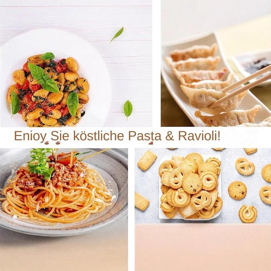 Deegmaker Set - Pastamaker Keukengerei - Zelf Pasta Maken - 8-Delige Gereedschapsset - N.v.t. - Houtkleur — afbeelding 2
