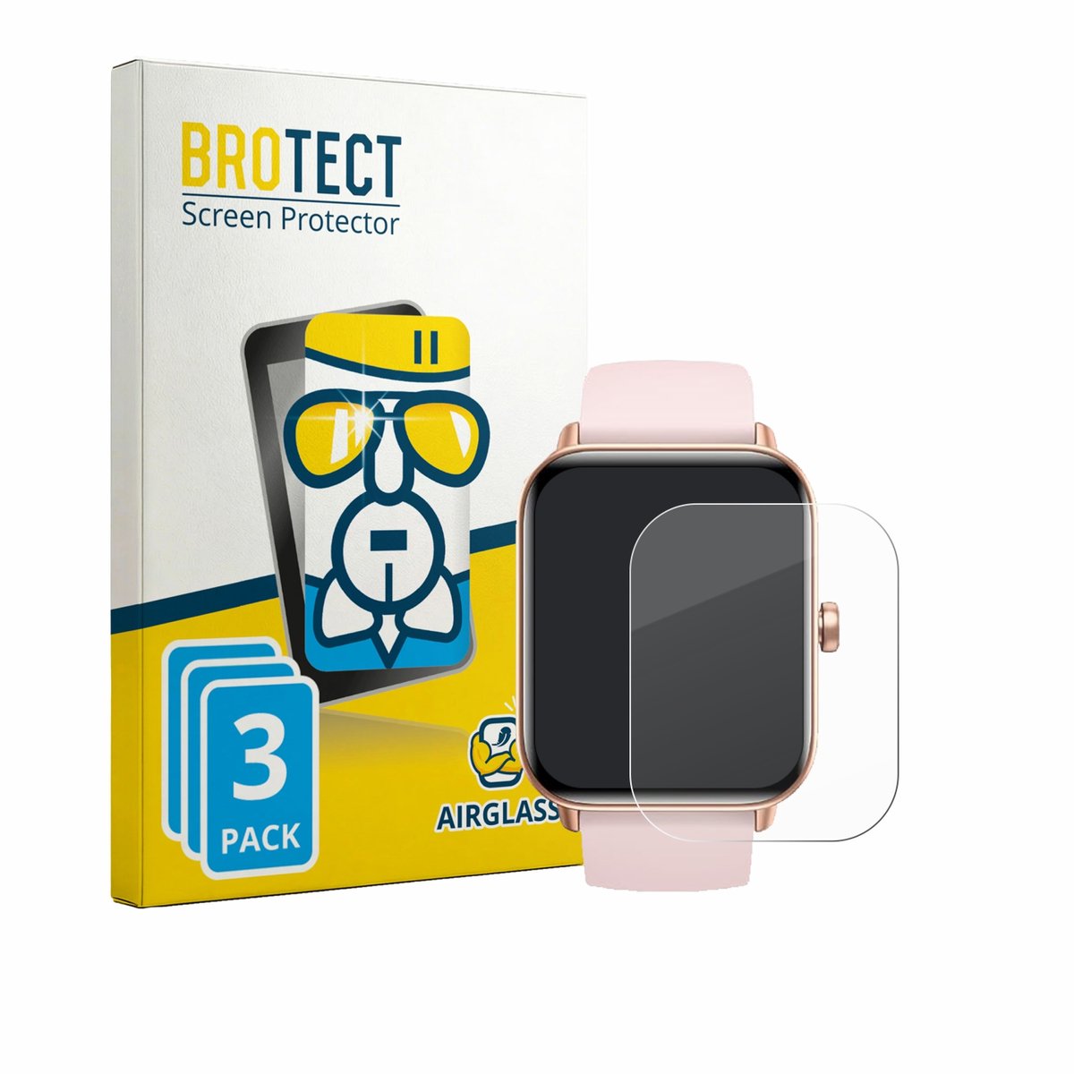 Screenprotector 3 Stuks voor Trunsif Smartwatch 1.85" Beschermglas transparant