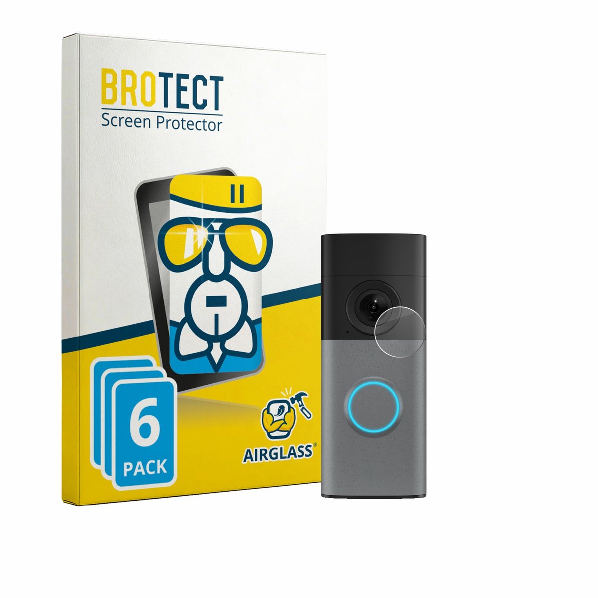 Screenprotector 6 Stuks voor Ring Wired Video Doorbell Beschermglas transparant