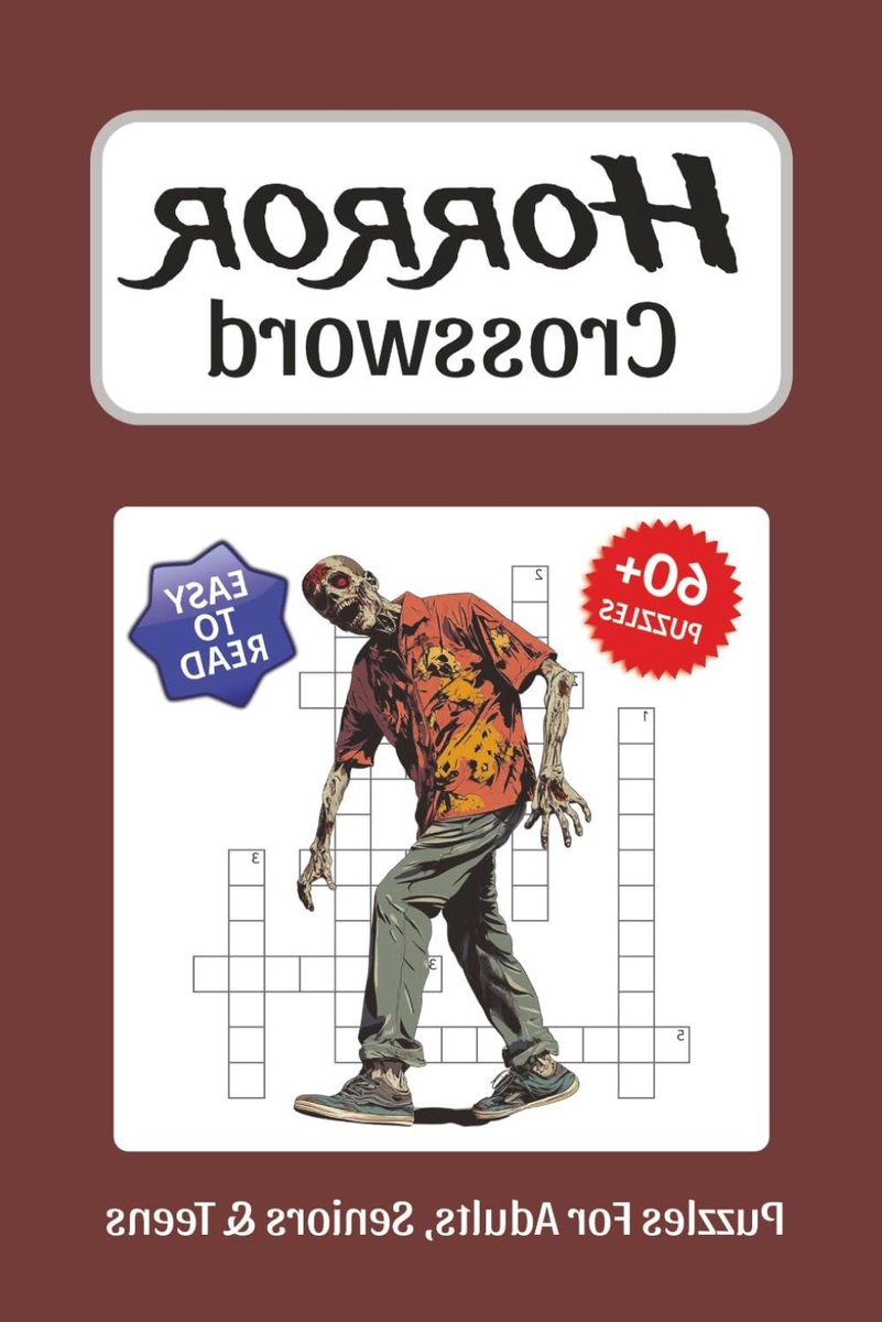 Kruiswoordpuzzels Boek - Puzzelboek Griezel - Ontspanning Thuis - 120 Pagina's - 6x9 Inch - Niet Van Toepassing
