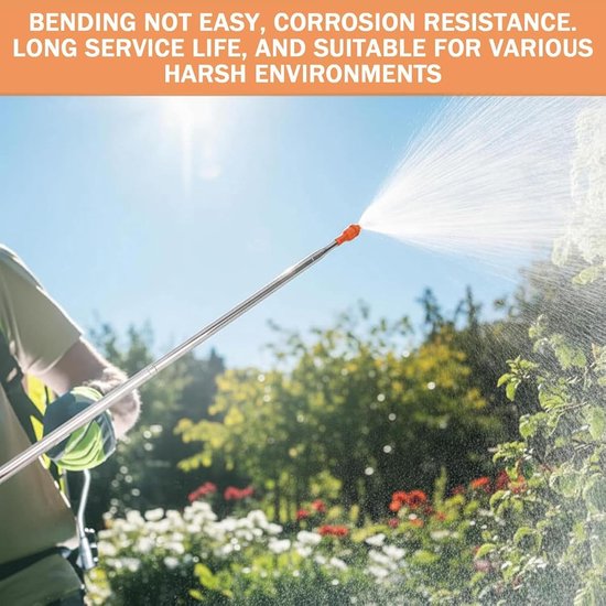 Telescoop Sproeistaaf - Verstelbare Lans - Planten Water Geven - Roestvrij Staal - 60 cm - Zilver — afbeelding 4