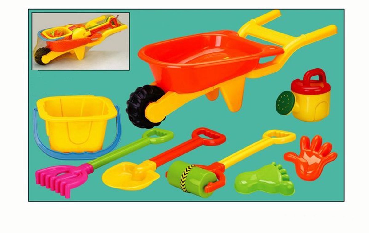 Kruiwagen 65Cm + Schop,Raak,Emmer + Acc.