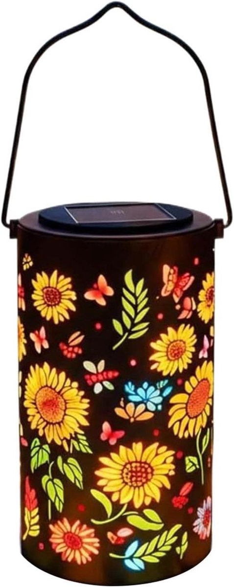 Zonnebloem Lantaarn - Hanglamp Buiten - Tuin Verlichten - Nieuwigheid Schaduweffecten - 19