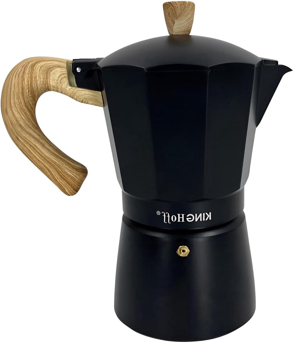 Espressomachine - Koffiezetapparaat - Espresso Zetten - Klassiek Aluminium Design - 600 ml - Zwart