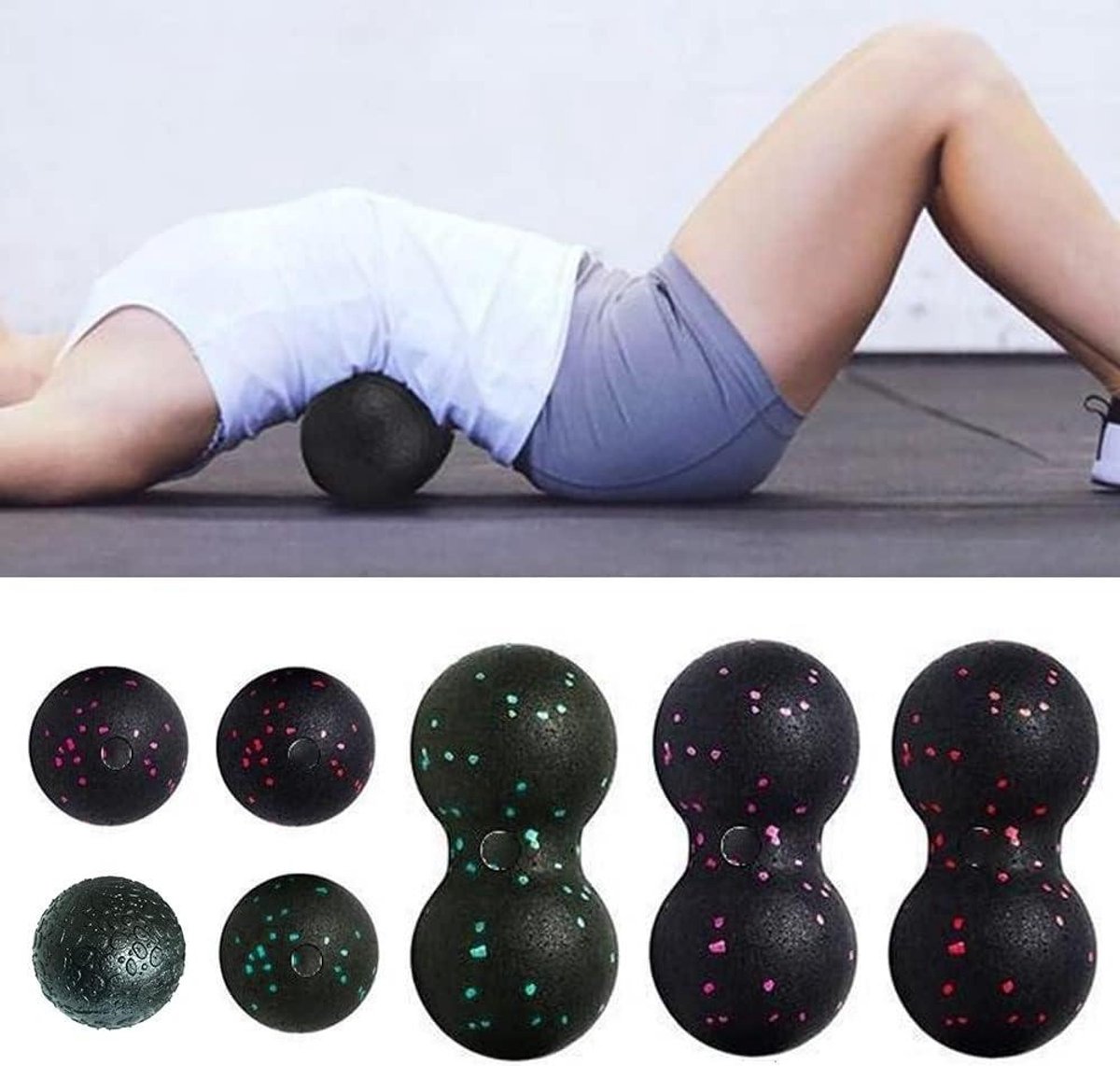 Massagebal Set - Fascia Bal - Spierherstel - Hoge Dichtheid - 300 Gram - Bruin